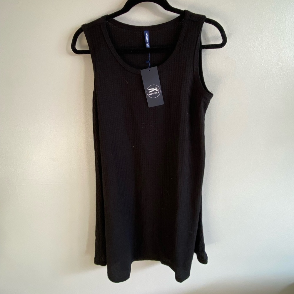 New- black tank top knit dress